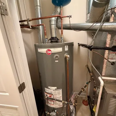 Residential water heater and furnace installation